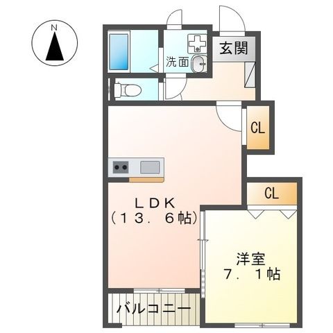 サファイアB 102号室 間取り