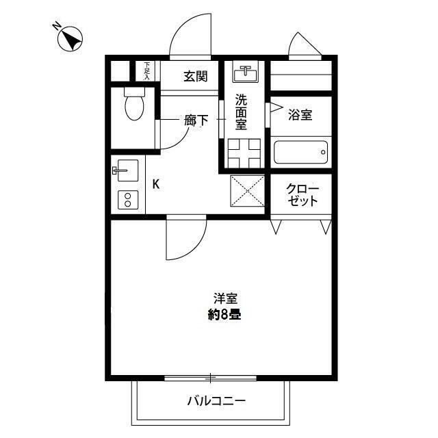 アムール 冨士見 201号室 間取り