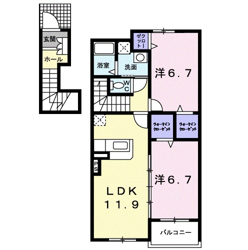 グレイス 203号室 間取り