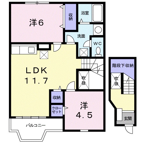マロンハイム 202号室 間取り