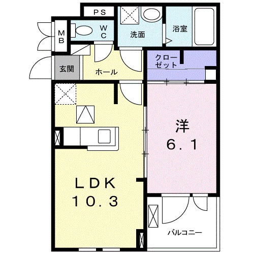 アゼリアヒルズ湘南台A 203号室 間取り