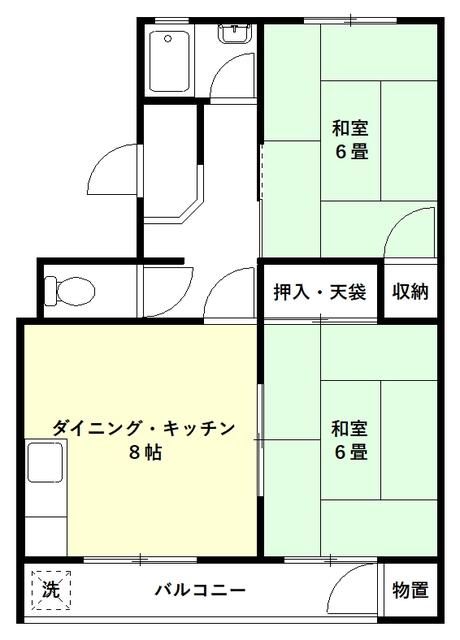 宮谷ハイツ 103号室 間取り
