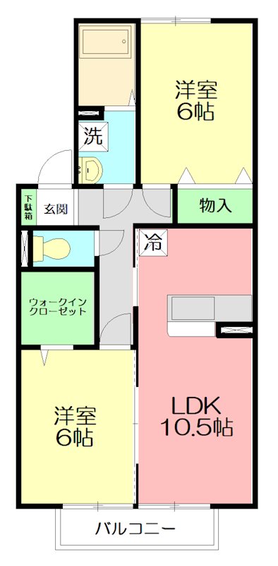 クレール秋桜 202号室 間取り