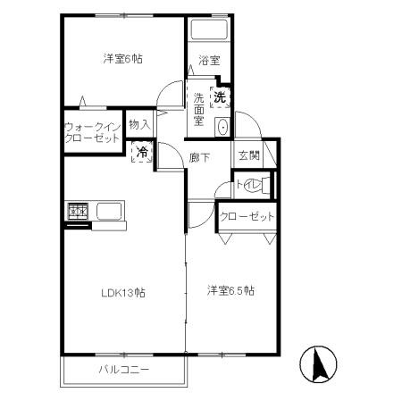 ｓｏｕｔｈ ｗｉｎｄ Ⅱ 202号室 間取り