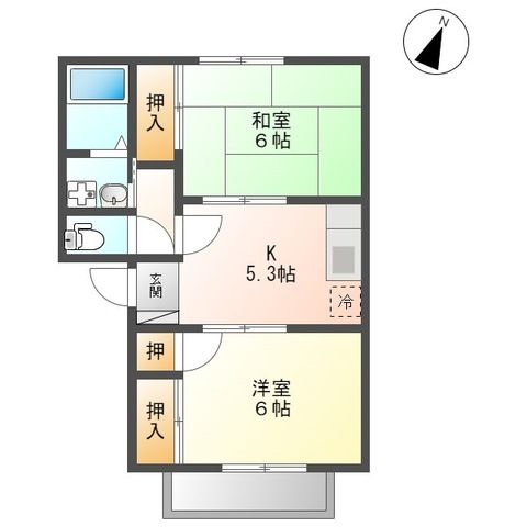 ハイツクレールⅡ 103号室 間取り