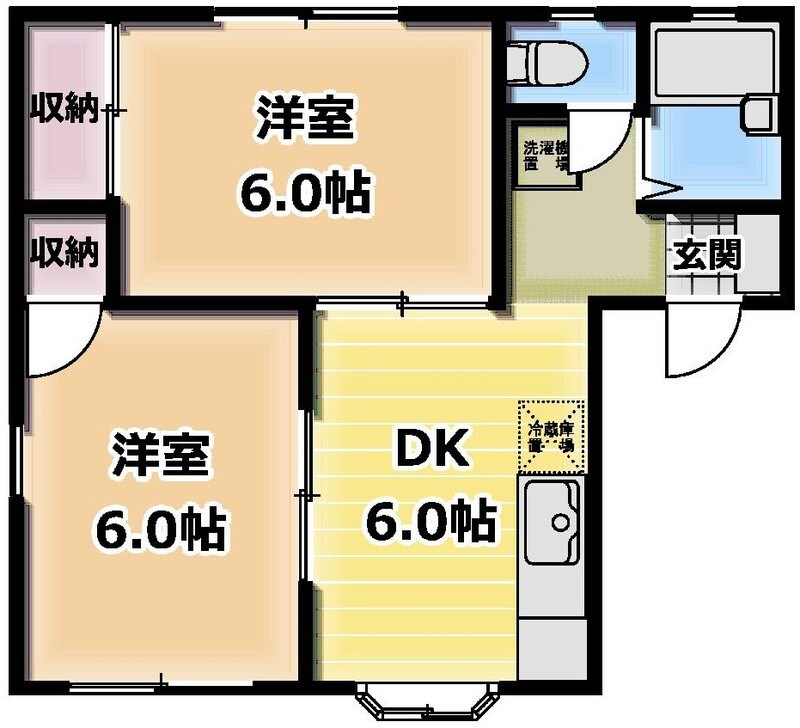 クローバーハイツB 105号室 間取り