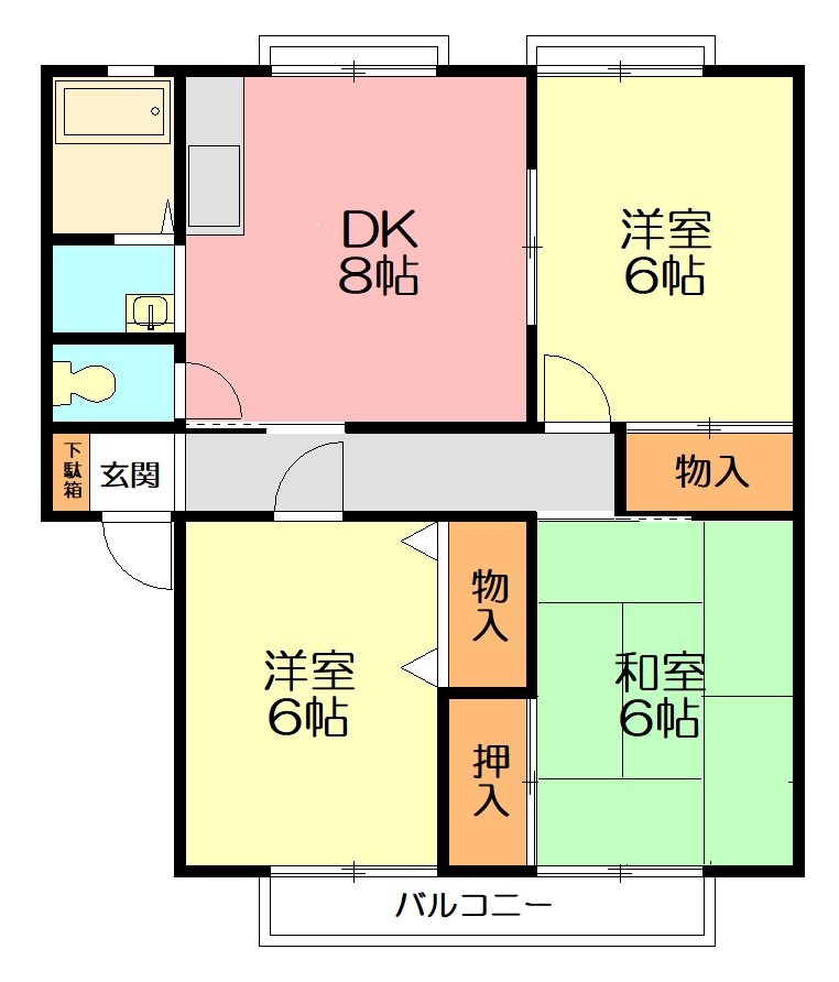 ルネッサンス 202号室 間取り