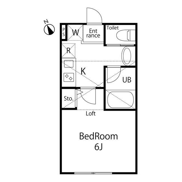 プリムヴェール 101号室 間取り
