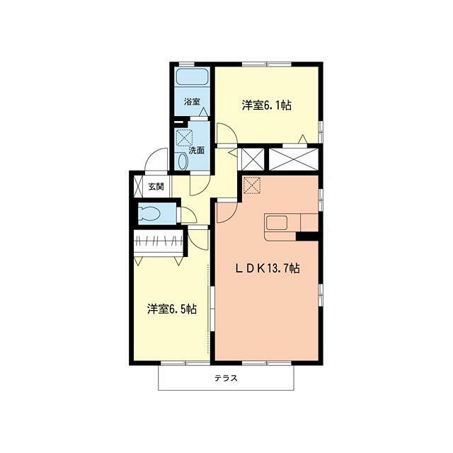 グランモア西湘A 101号室 間取り