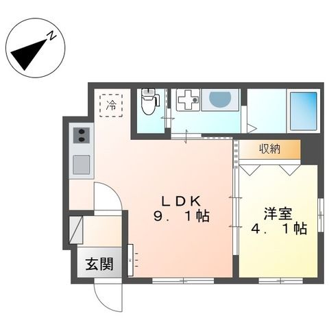 グレイスランドエム 102号室 間取り