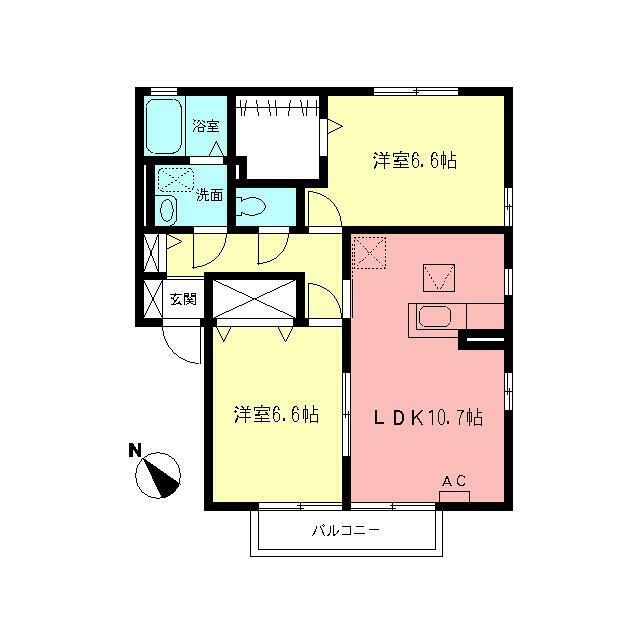 グランエトワールＢ 102号室 間取り