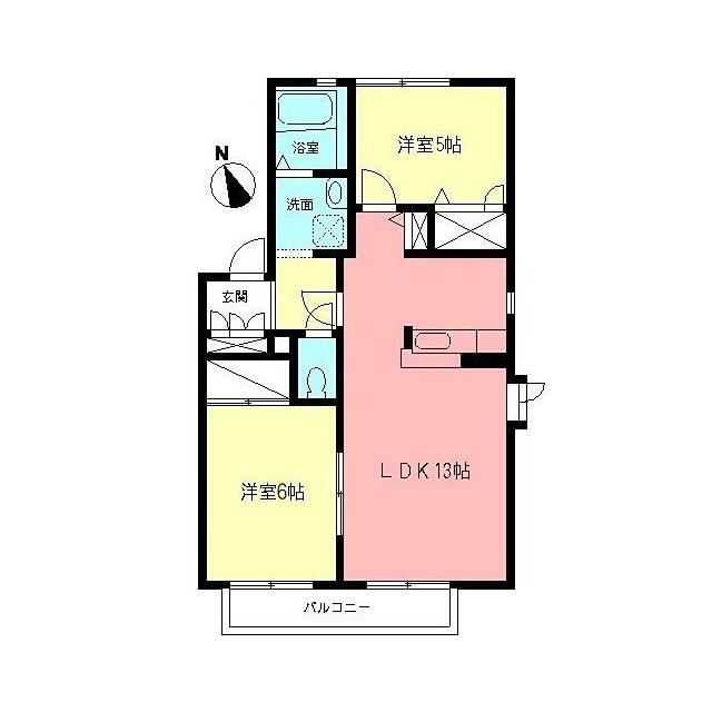 エミネンスＢ 201号室 間取り