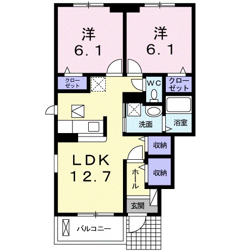 セレーノ光Ⅰ 101号室 間取り