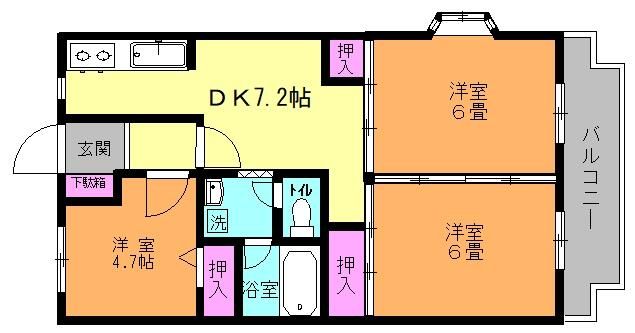 プランドールIWASAKI 203号室 間取り
