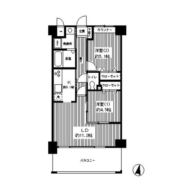 オーシャンプラザアネックス 303号室 間取り
