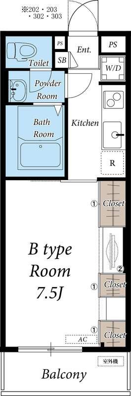 リブリ・faveur 303号室 間取り