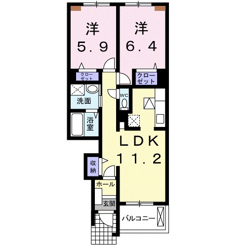 エリーゼ 102号室 間取り