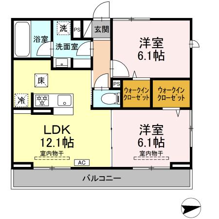 プランドール湘南 101号室 間取り
