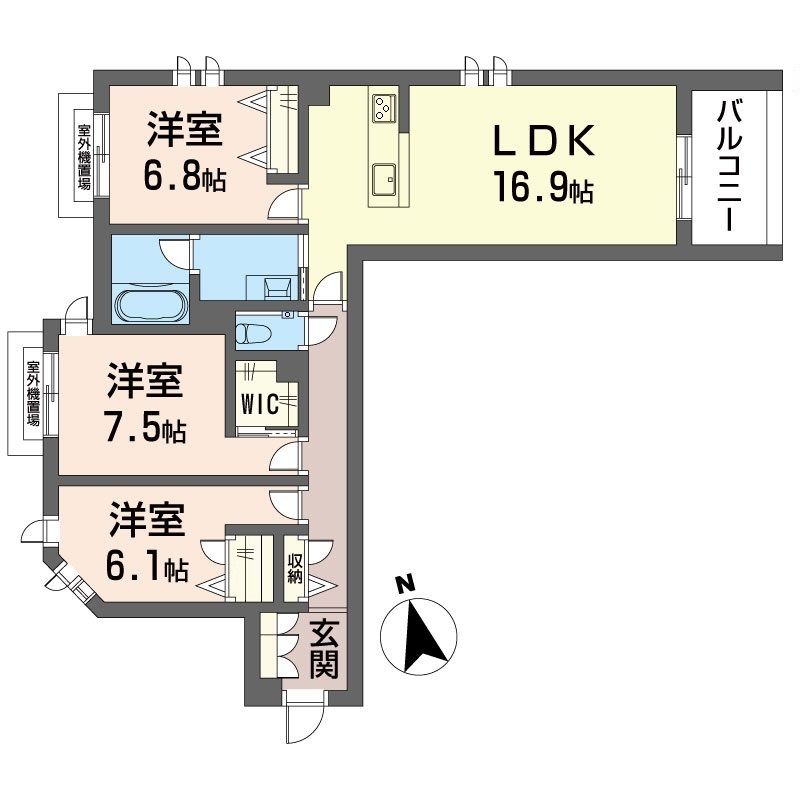 ウィズプラス大船 205号室 間取り