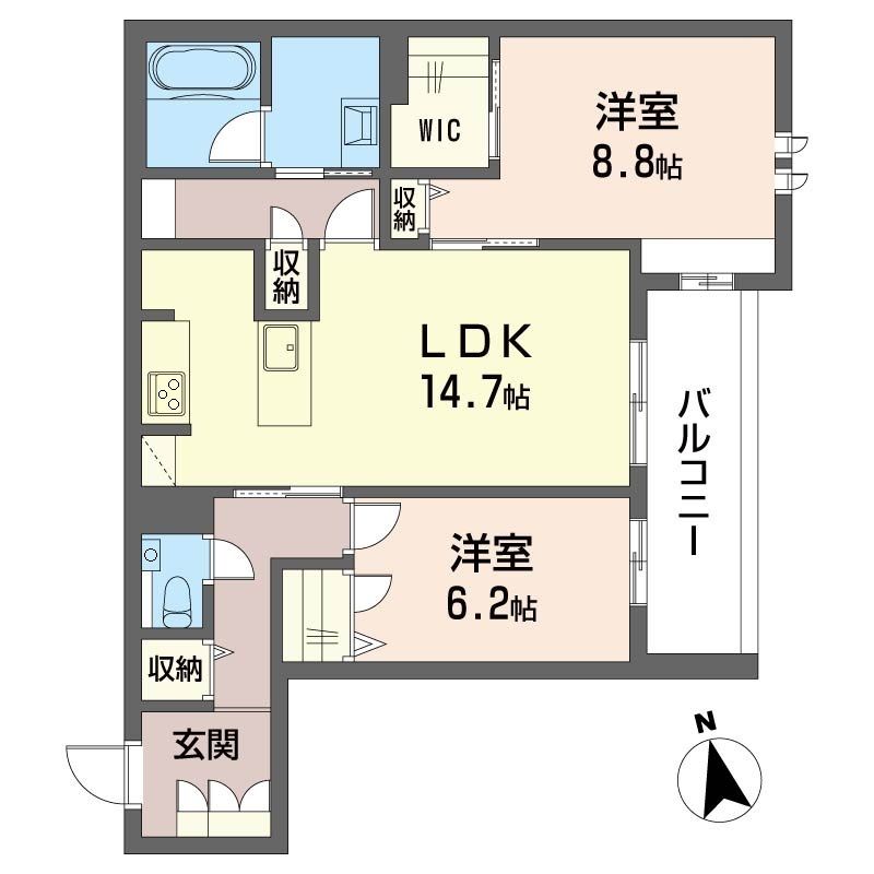 ウィズプラス大船 206号室 間取り
