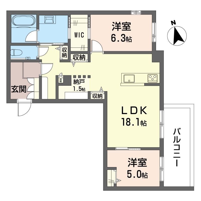 ウィズプラス大船 207号室 間取り