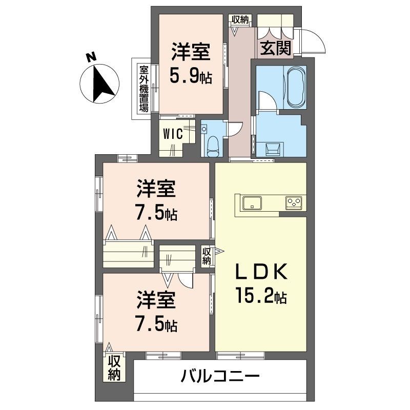 ウィズプラス大船 303号室 間取り