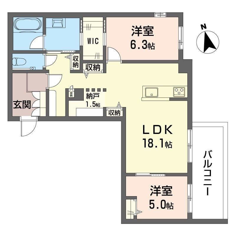 ウィズプラス大船 307号室 間取り
