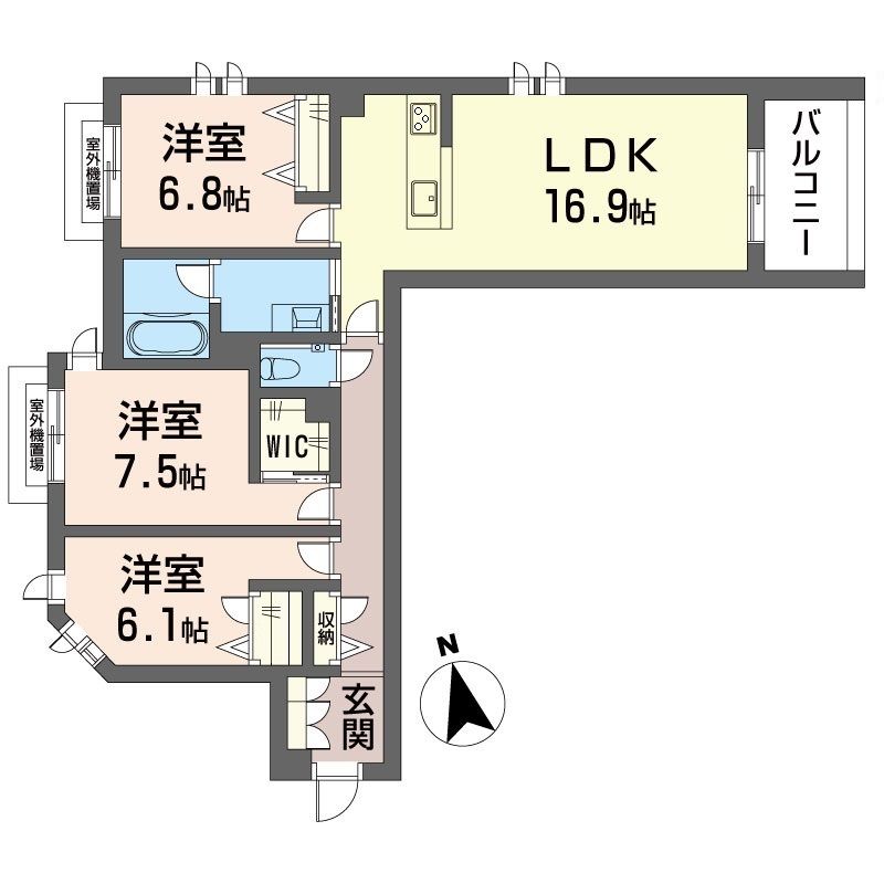 ウィズプラス大船 405号室 間取り