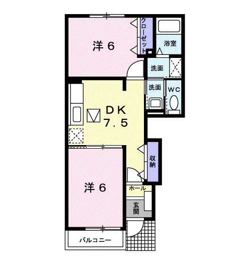 サンシャインゆずの木 102号室 間取り