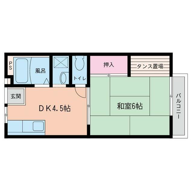 乙幸ハウス 2F号室 間取り