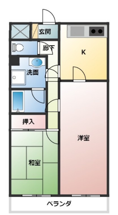リエス愛甲石田 203号室 間取り