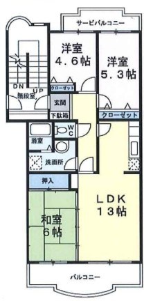 ドリームガーデン伊勢原 103号室 間取り