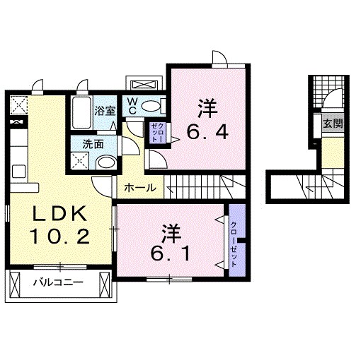 パイン　リーフ　コムロ 203号室 間取り