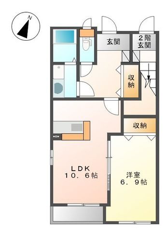 ベルクラージュ 105号室 間取り