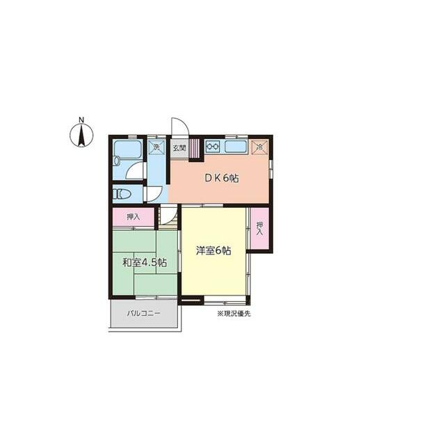 東海岸北1丁目アパート 2F号室 間取り