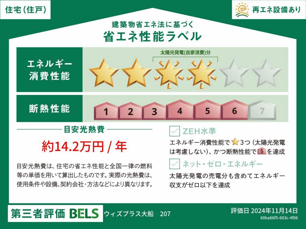ウィズプラス大船 省エネ性能ラベル
