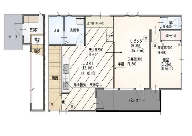ソレイユ湘南鵠沼 201号室 間取り