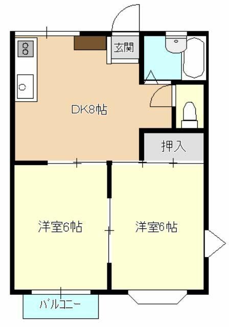 サンビラージュD 202号室 間取り