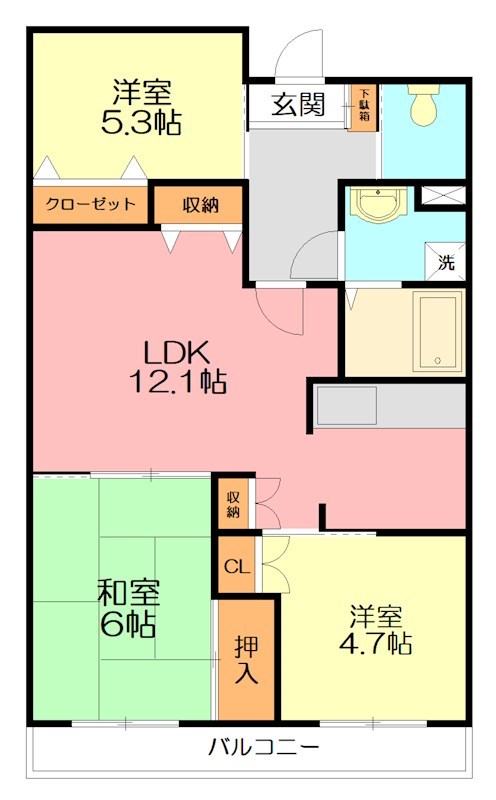 ストーリア東戸塚 102号室 間取り