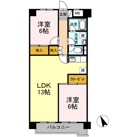 シティハイツオーキッド 205号室 間取り