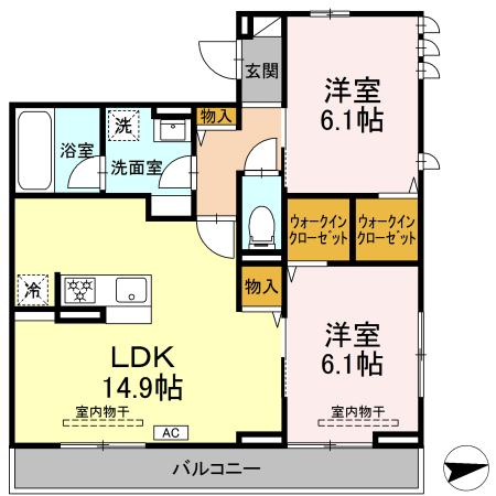プランドール湘南 301号室 間取り