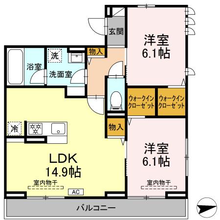 プランドール湘南 201号室 間取り