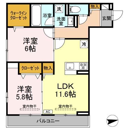 プランドール湘南 203号室 間取り