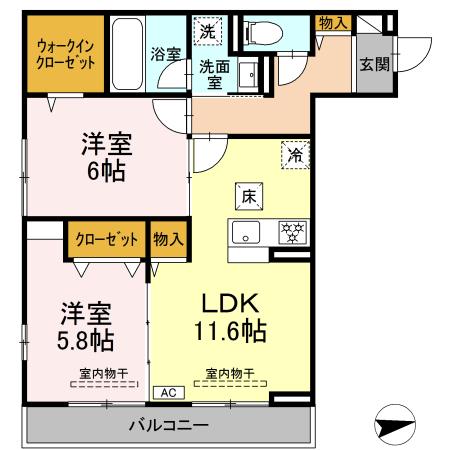 プランドール湘南 103号室 間取り