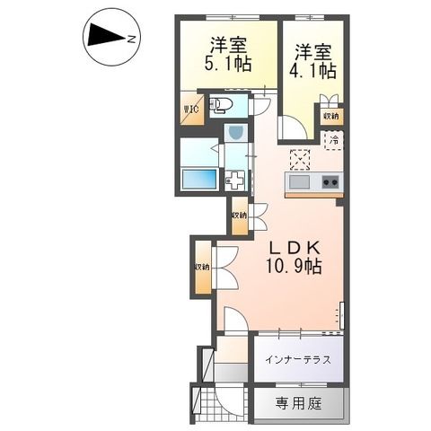 ワイズ カーサ 105号室 間取り