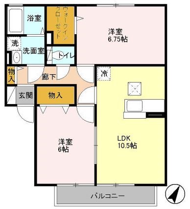 ラディアント 102号室 間取り