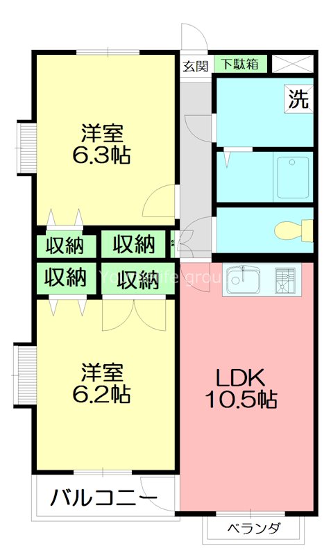 ル・シエルⅡ 204号室 間取り