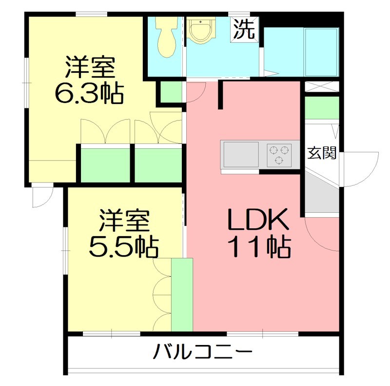 ディアコート 瀬戸小路 101号室 間取り