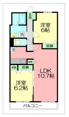 コンフォールいずみ中央 202号室 間取り