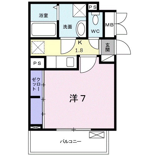 プリムローズ・K 301号室 間取り